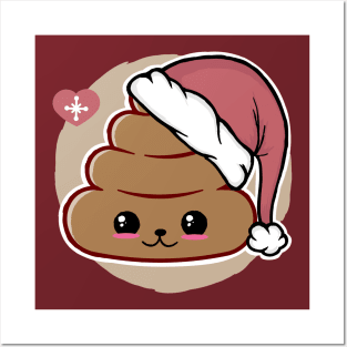 Kawaii Christmas Poop Posters and Art